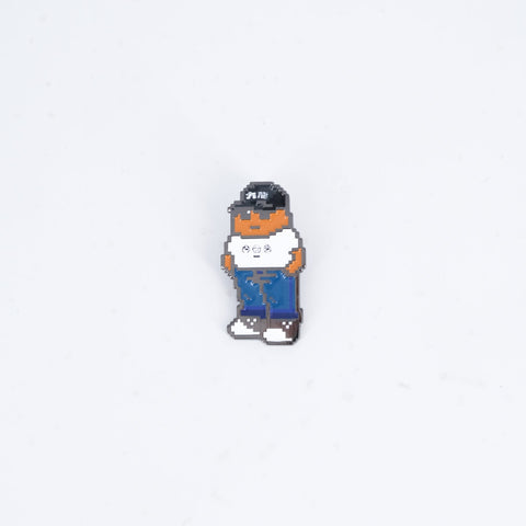 9GAG x GRS metallic pin of Potatoz wearing Kowloon hat and T-shirt